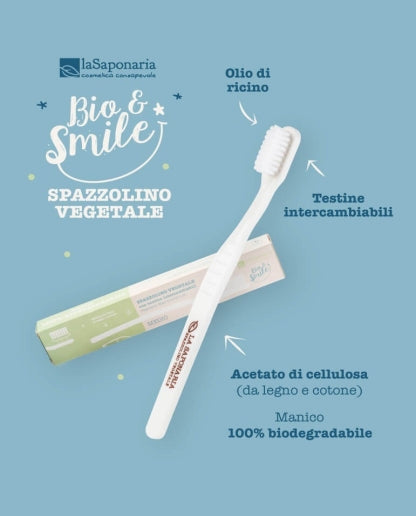Brosse à dents en fibres végétales - poils moyens