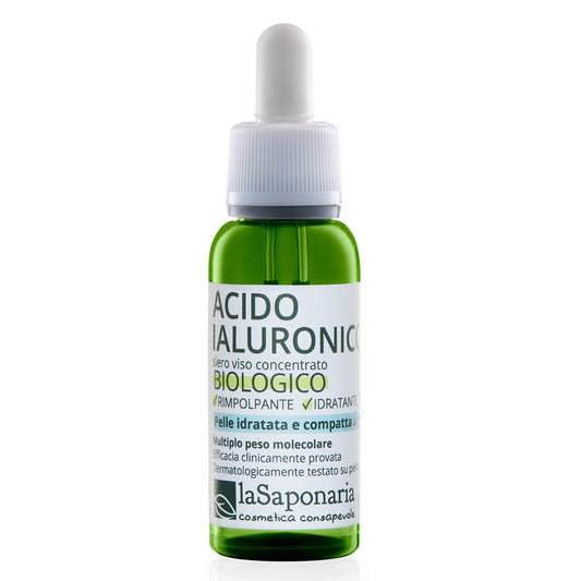 Hyaluronic Acid - multiple molecular weight - Concentrated organic plumping and hydrating facial serum. Pure active ingredient.