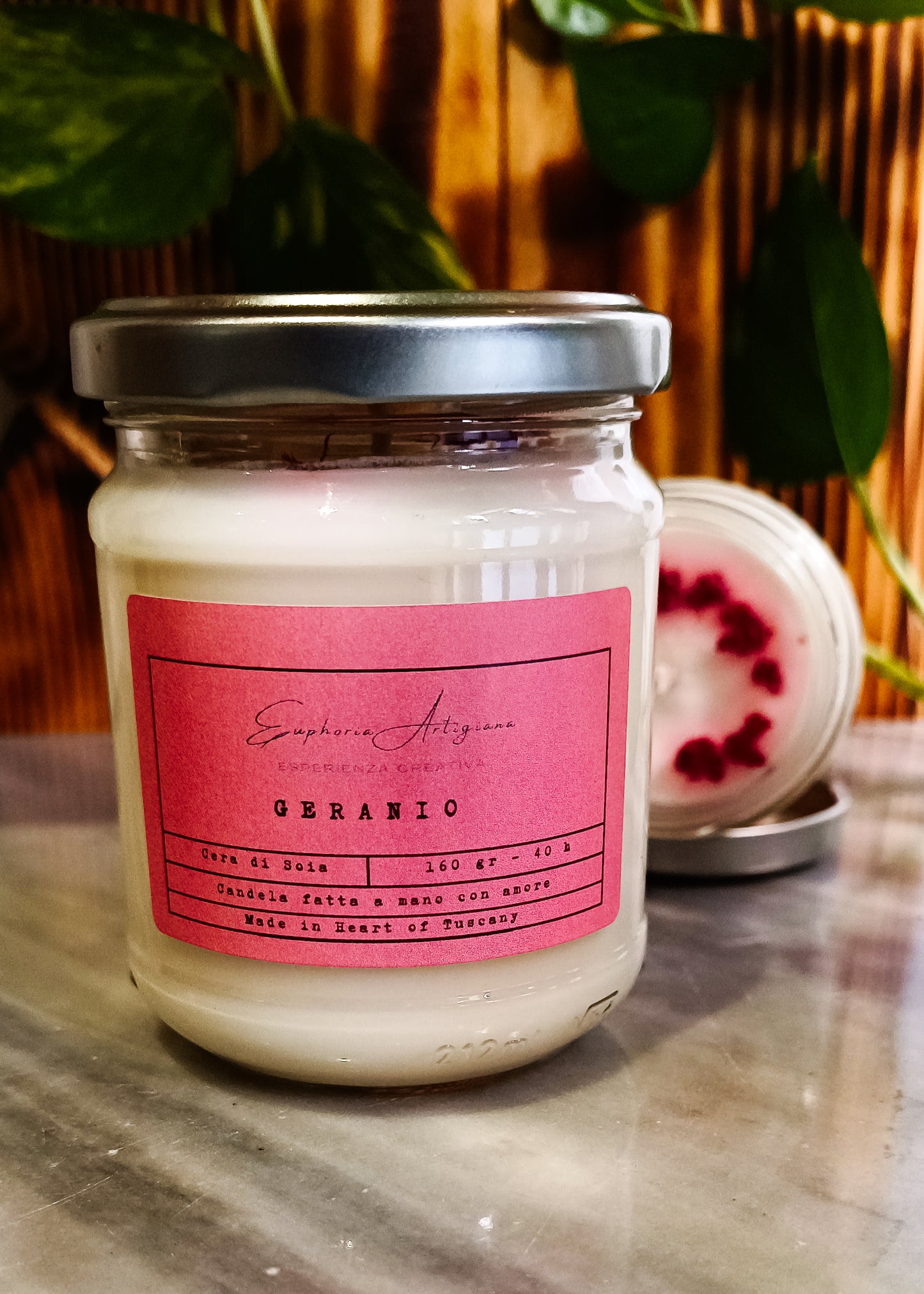 GERANIUM - Artisan Scented Candle in Soy Wax