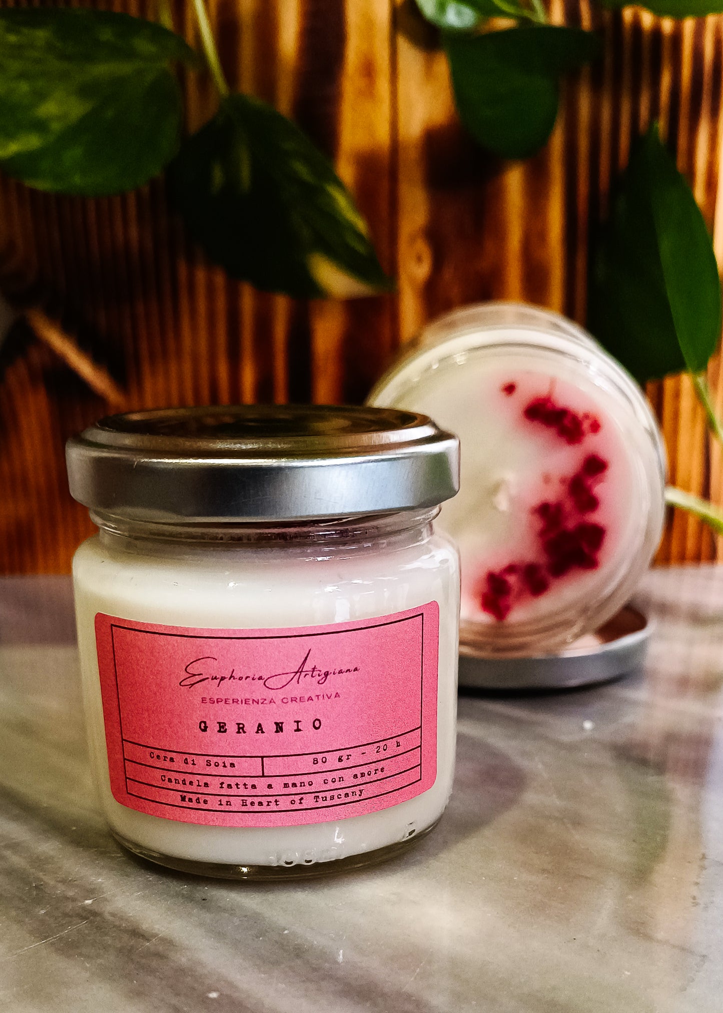 GERANIUM - Artisan Scented Candle in Soy Wax