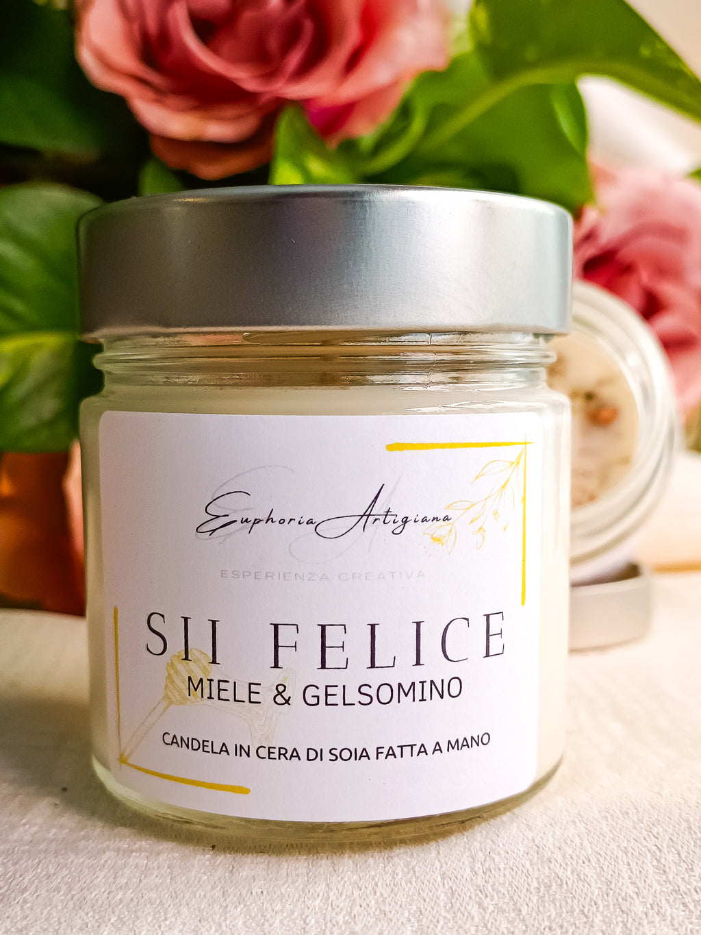 SII FELICE - Candela Profumata Artigianale in Cera di Soia
