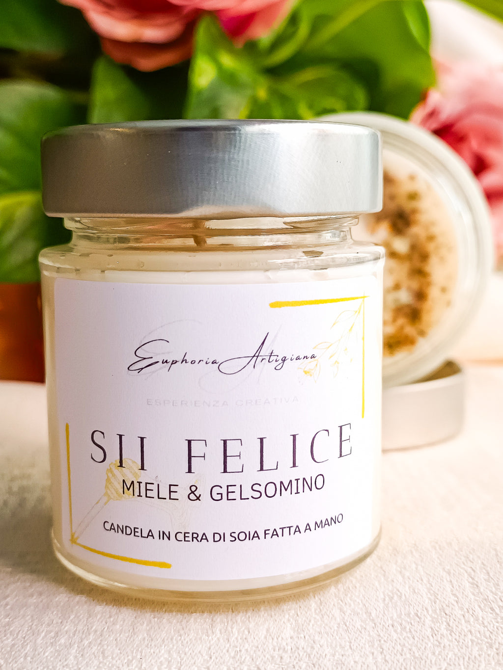 SII FELICE - Candela Profumata Artigianale in Cera di Soia