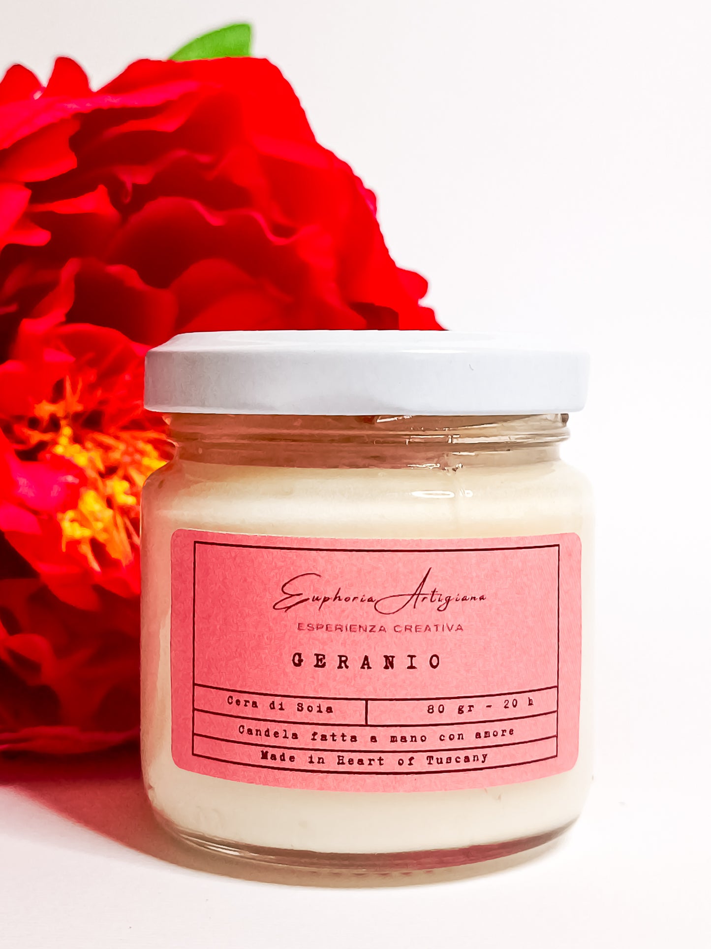 GERANIUM - Artisan Scented Candle in Soy Wax