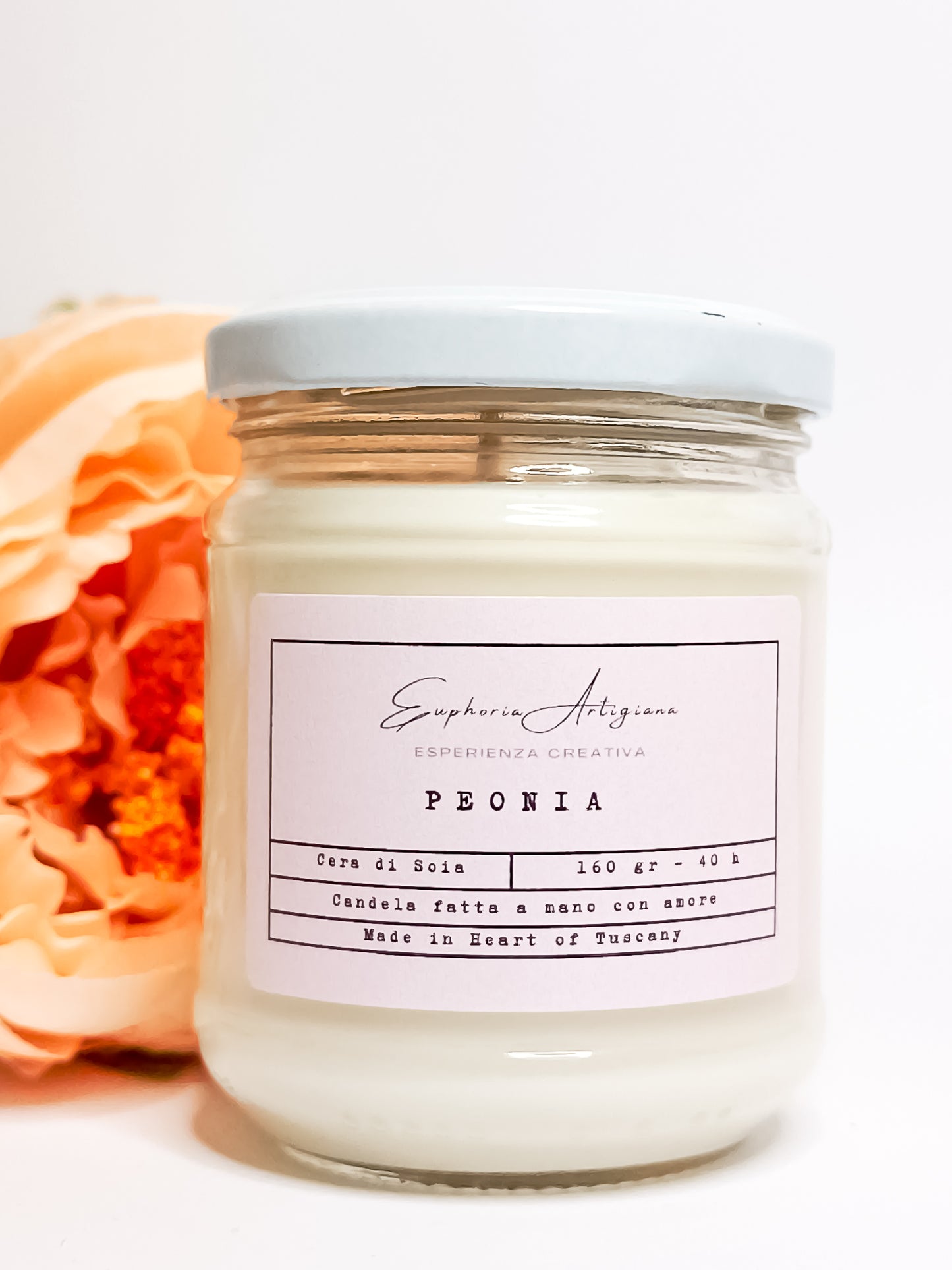 PIVOINE - Bougie parfumée artisanale en cire de soja