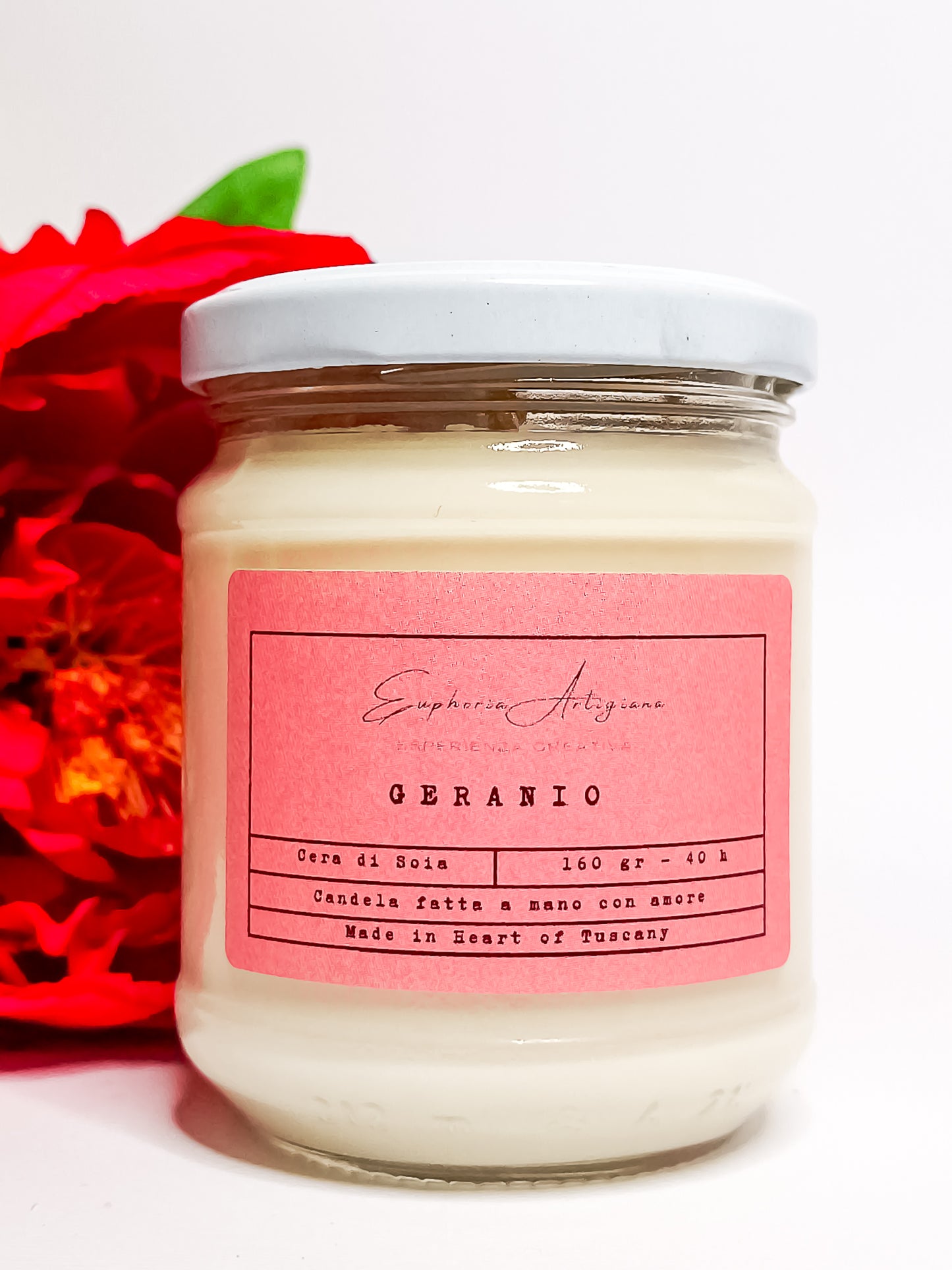 GERANIUM - Artisan Scented Candle in Soy Wax