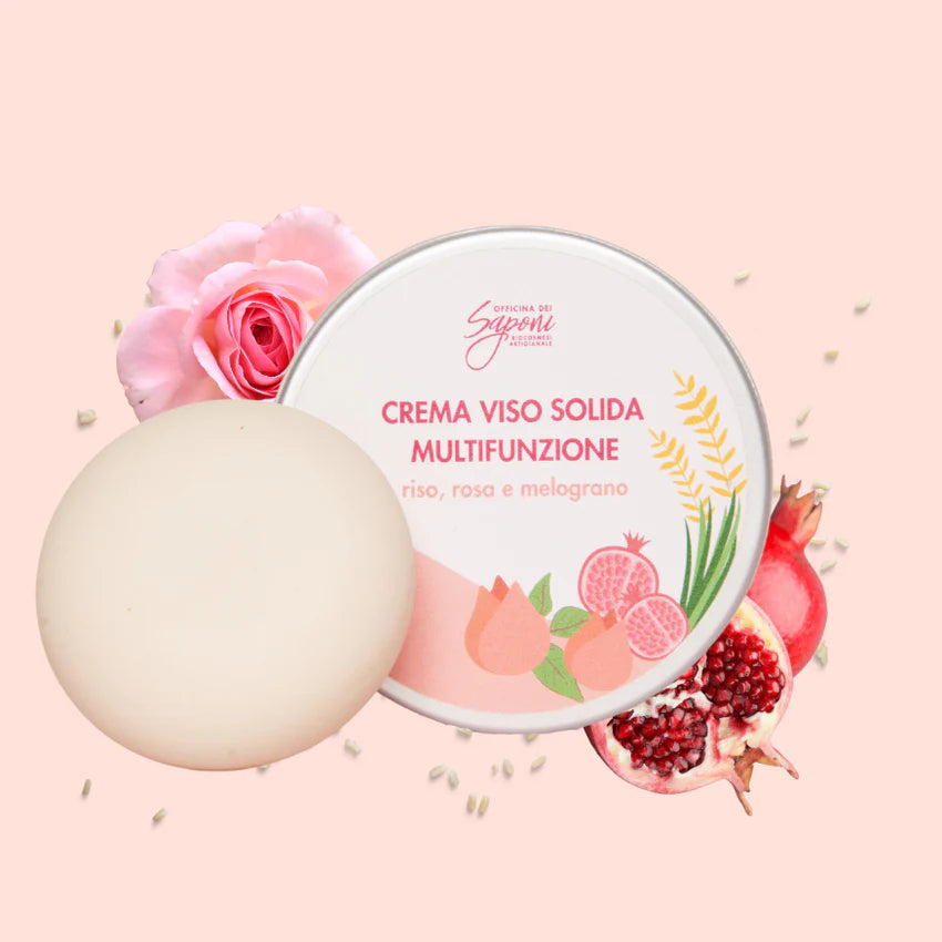 Multifunctional Solid Face Cream with Rice, Rose and Pomegranate 
