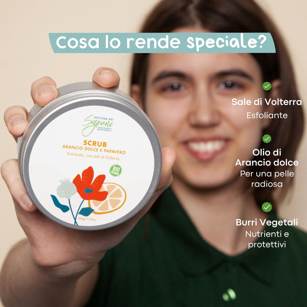 Sweet Orange and Poppy organic body scrub