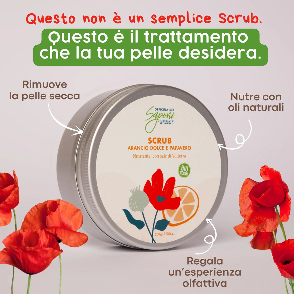 Sweet Orange and Poppy organic body scrub
