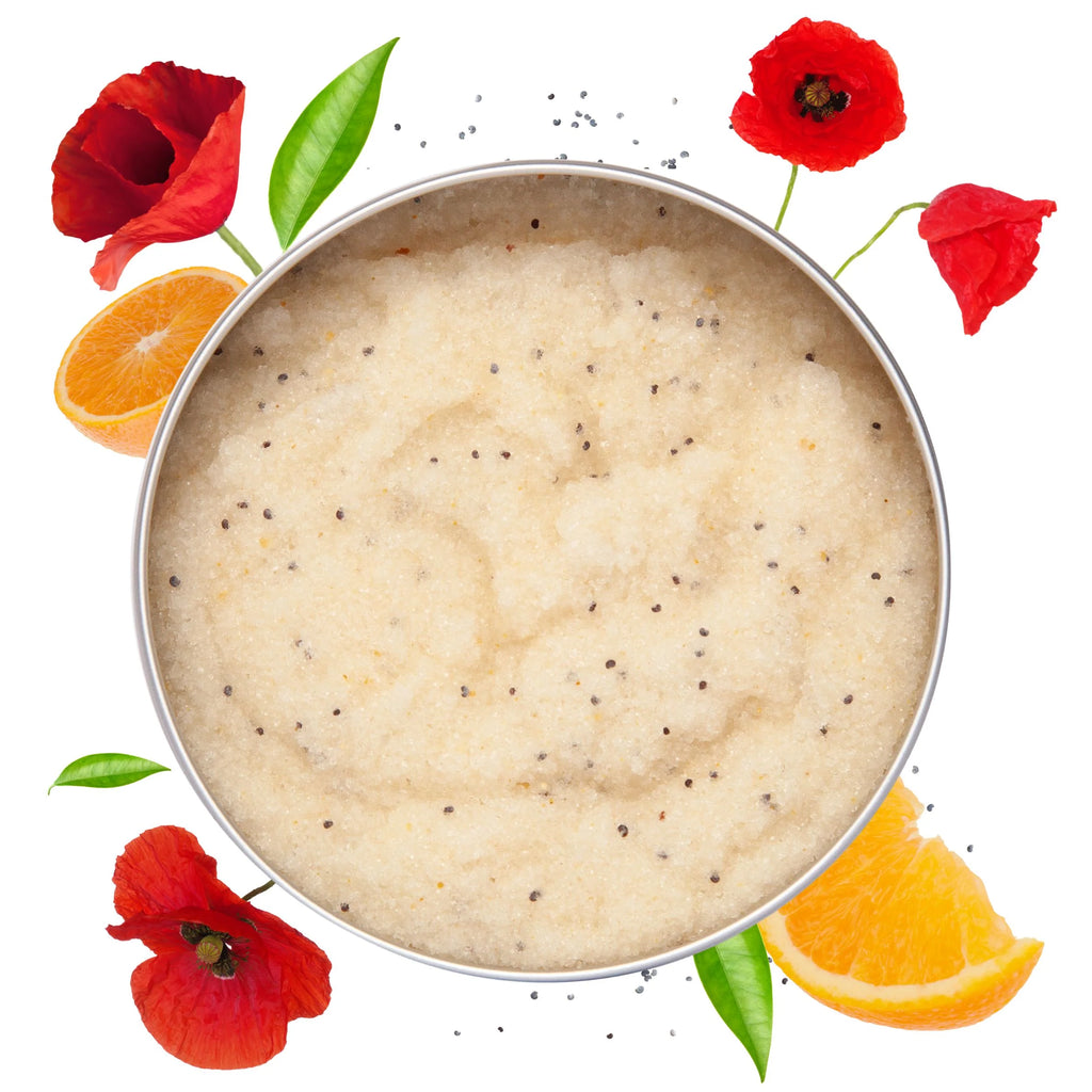 Sweet Orange and Poppy organic body scrub