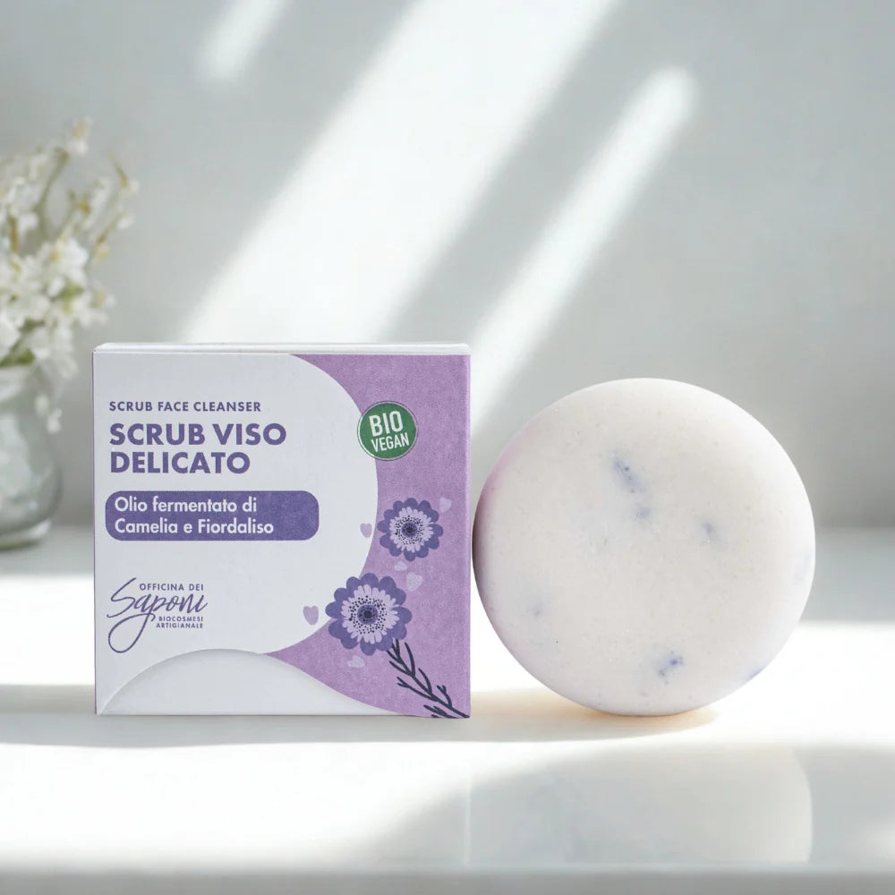 Delicate solid face scrub