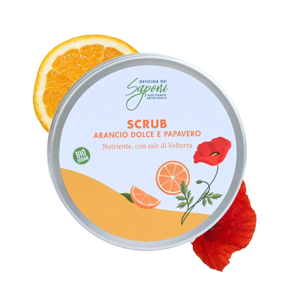 Sweet Orange and Poppy organic body scrub