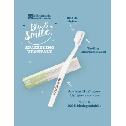 Soft bristle vegetable fiber toothbrush