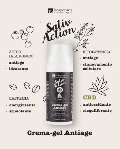 Anti-aging men's face cream-gel