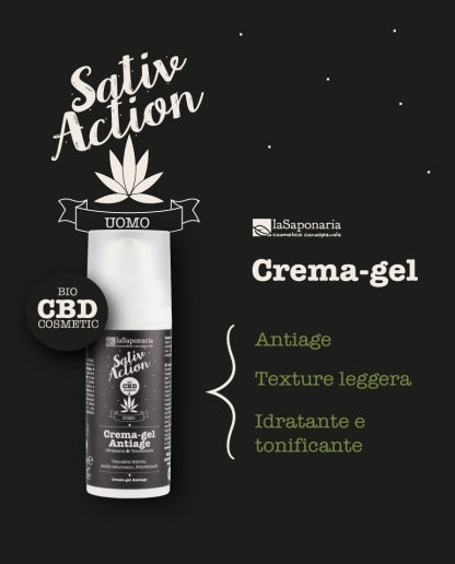 Anti-aging men's face cream-gel