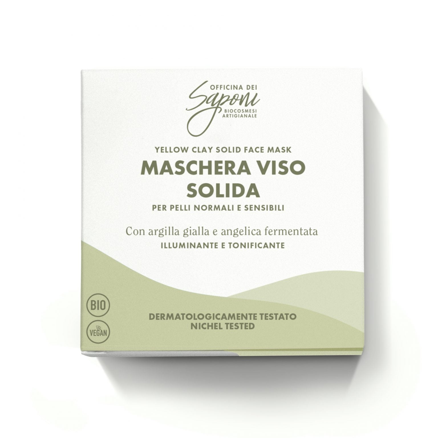 Maschera Viso Solida Illuminante & Tonificante – Argilla Gialla & Angelica Fermentata | 30g