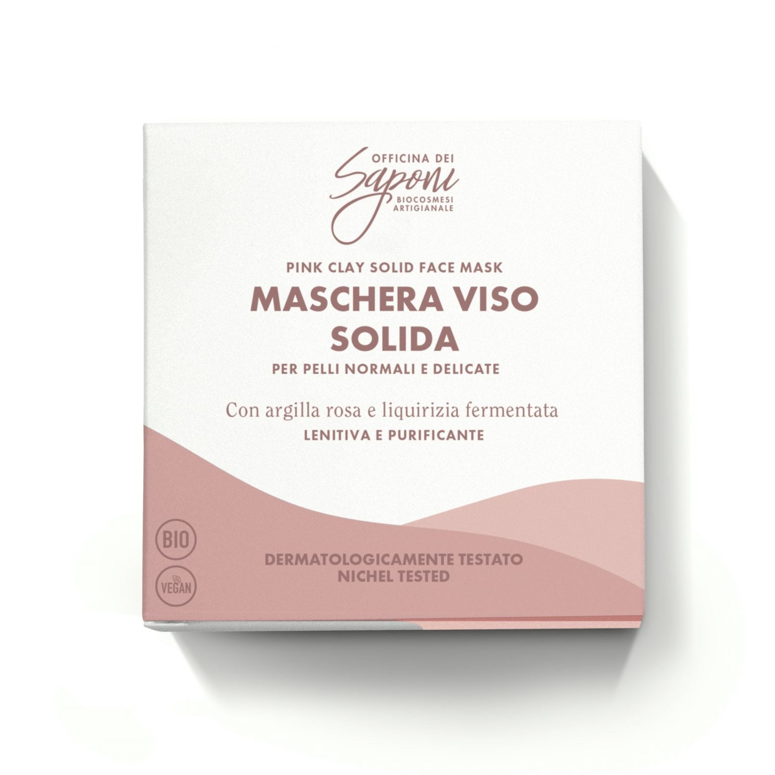Maschera Viso Solida Lenitiva & Purificante – Argilla Rosa & Liquirizia Fermentata | 30g